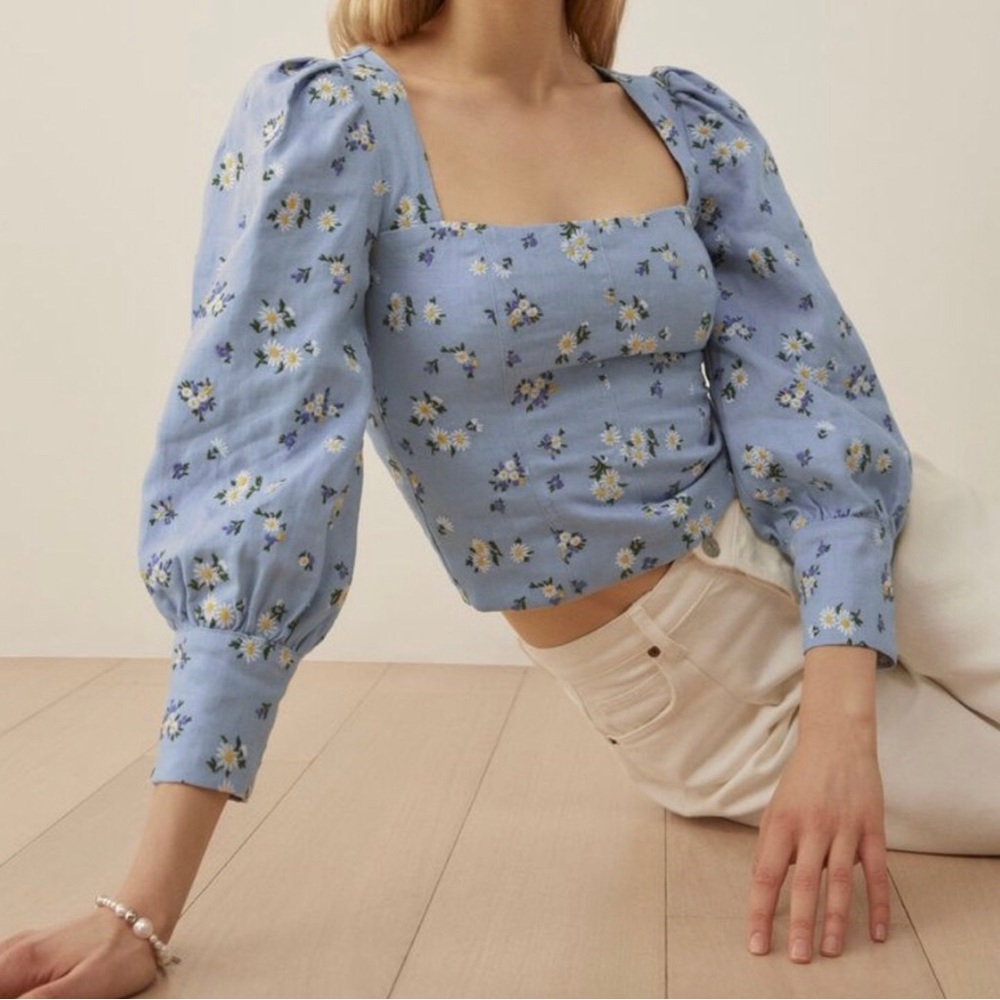 Reformation Stilton Linen Top